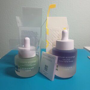 NIB Beekman 1802 Vegan Serums .5 oz Smooth Booster and .95 oz Dream Booster